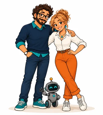 Diego, Elisa e Bit, i personaggi dei due volumi